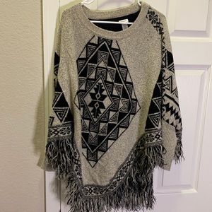 SOLD!! NFS!! Aztec plus size poncho with frills